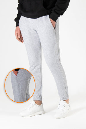 Men'S Gray Gray Slim Double Striped Side Elastic Sweatpants