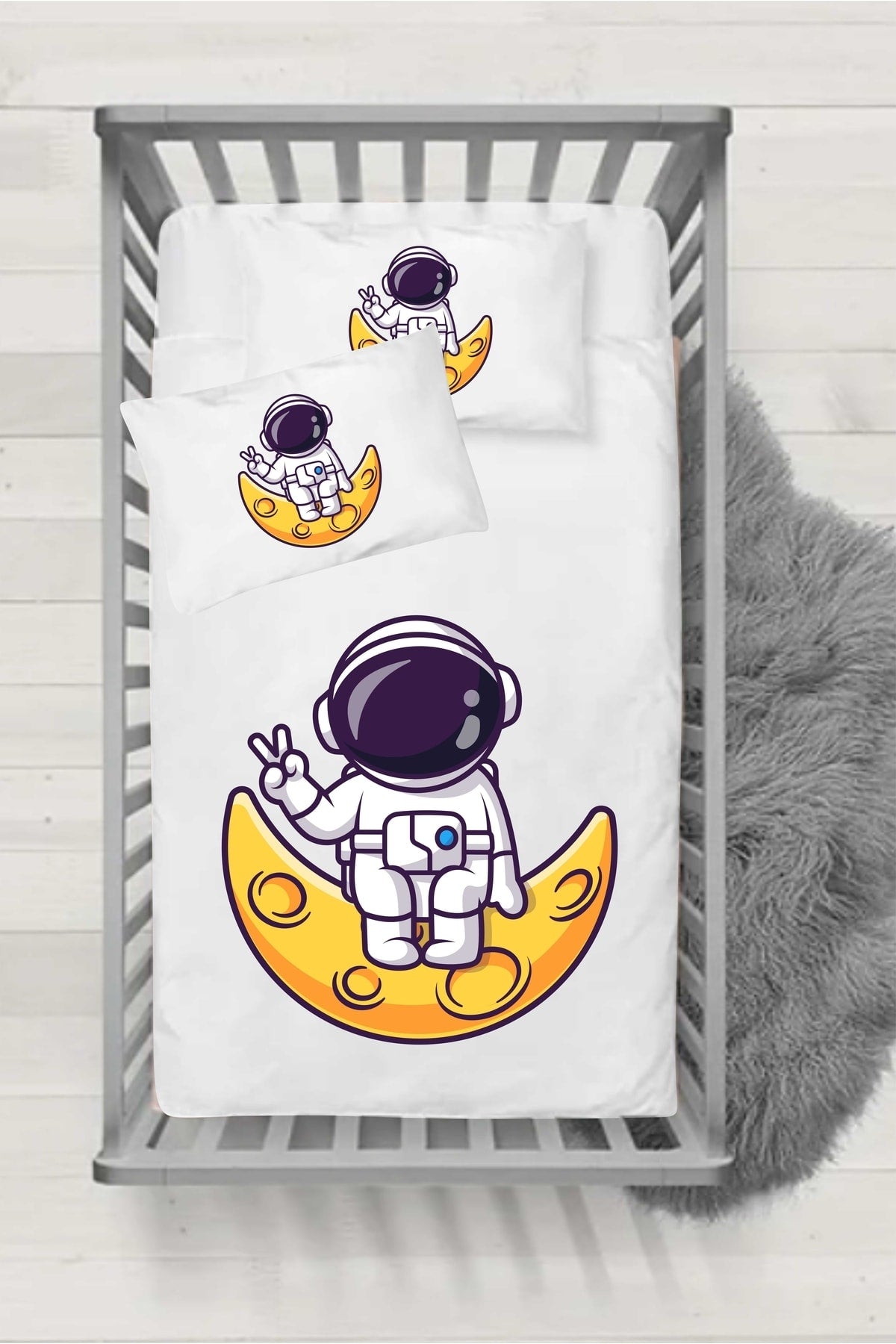 Astronaut Kids Patterned Baby Duvet Cover Set
