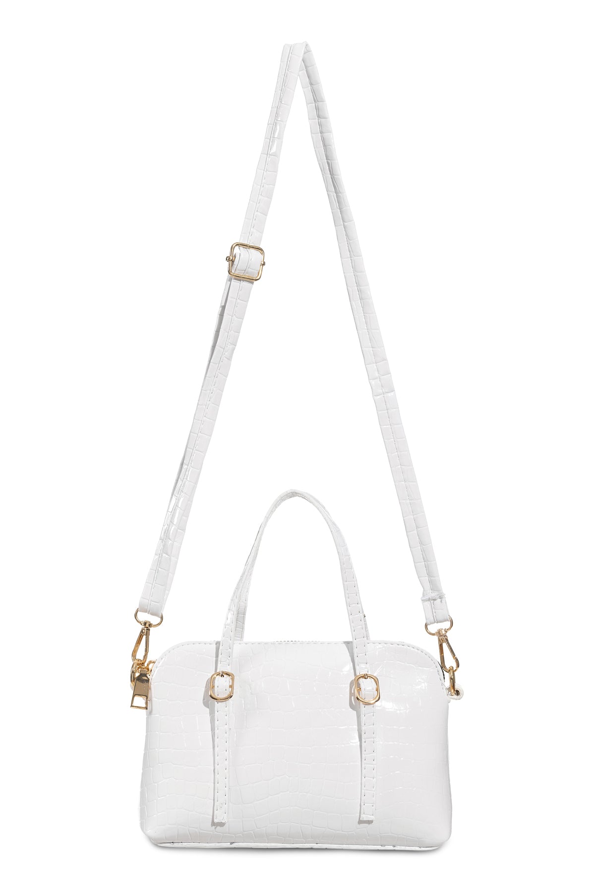 Women'S Leather Look Double Handle Bag
