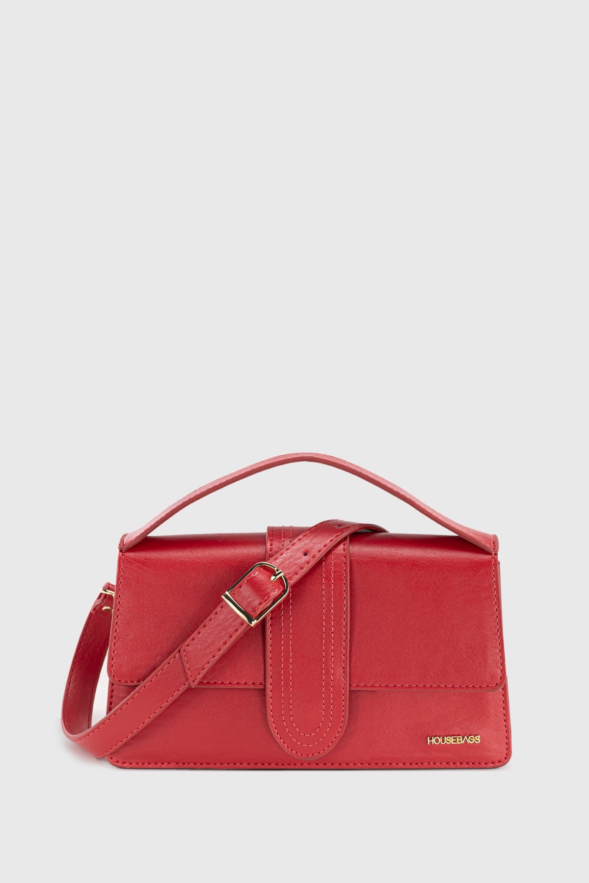 Women'S Red Leather Look Adjustable Crossbody Bag 229