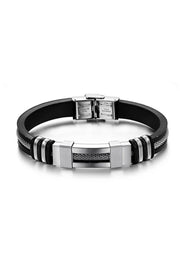 Auger Steel Rubber Steel Men'S Bracelet Dd94