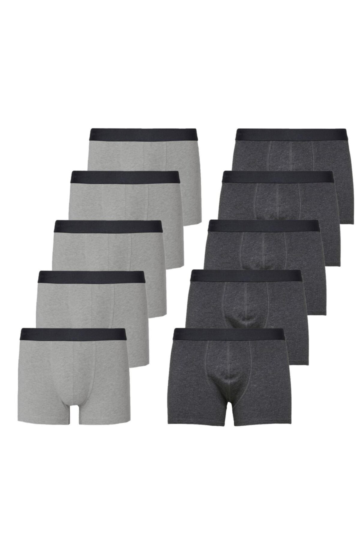 Men'S 10 Pack Premium Gray Smoked Lycra Boxer
