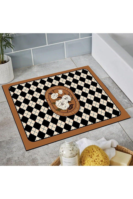 Osso Patterned Shower Front Square Bathroom Carpet Doormat Single Piece 60x60cm - Swordslife