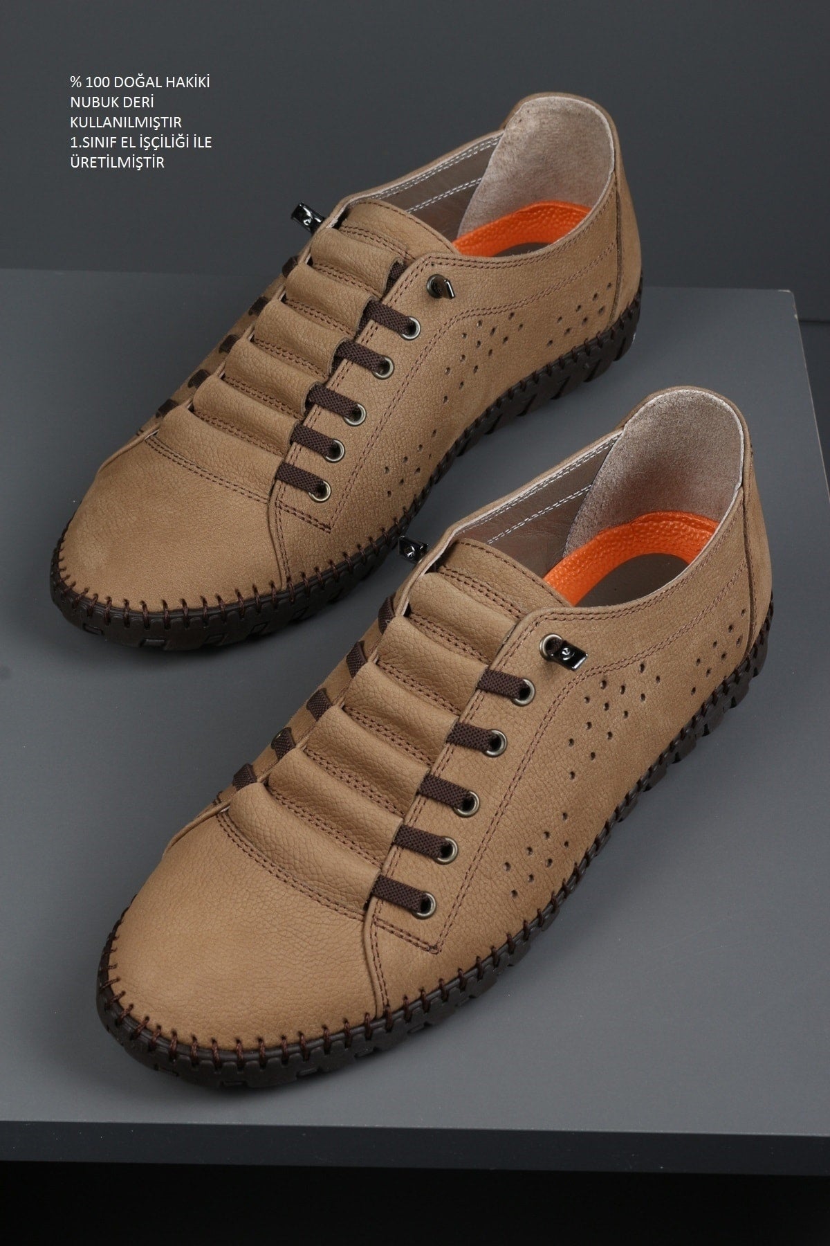 Casual Elastic Laceless Summer Genuine Leather Men'S Shoes