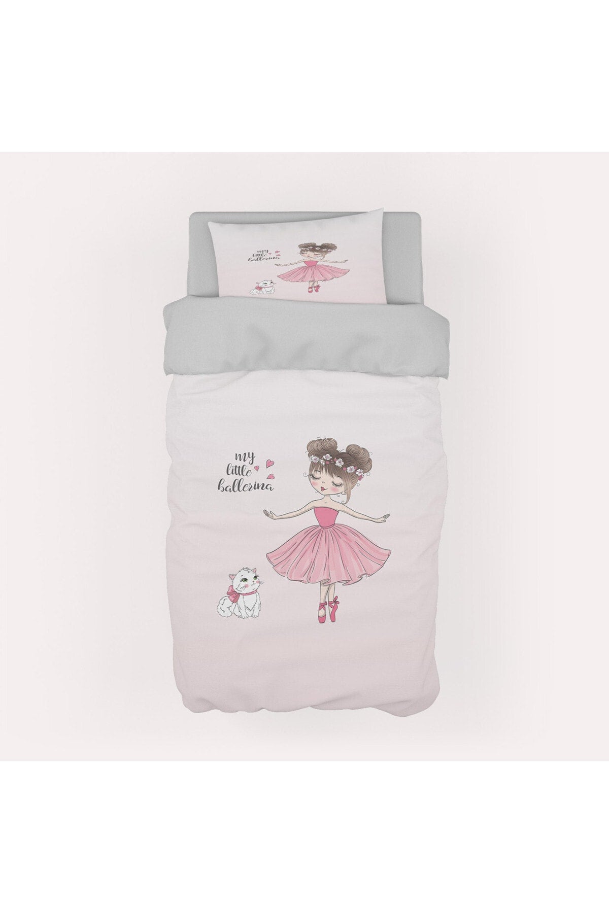 Ceri̇Tti̇ Baby And Kids Room Princess Girl And Kitten Pattern Organic Painted, Colorful Duvet Cover Set
