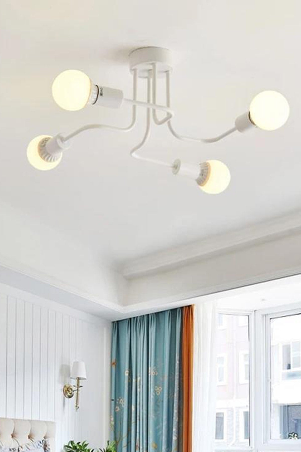 Scorpion Octopus Arm White Color Living Room - Kitchen - Bedroom 4-Piece Chandelier