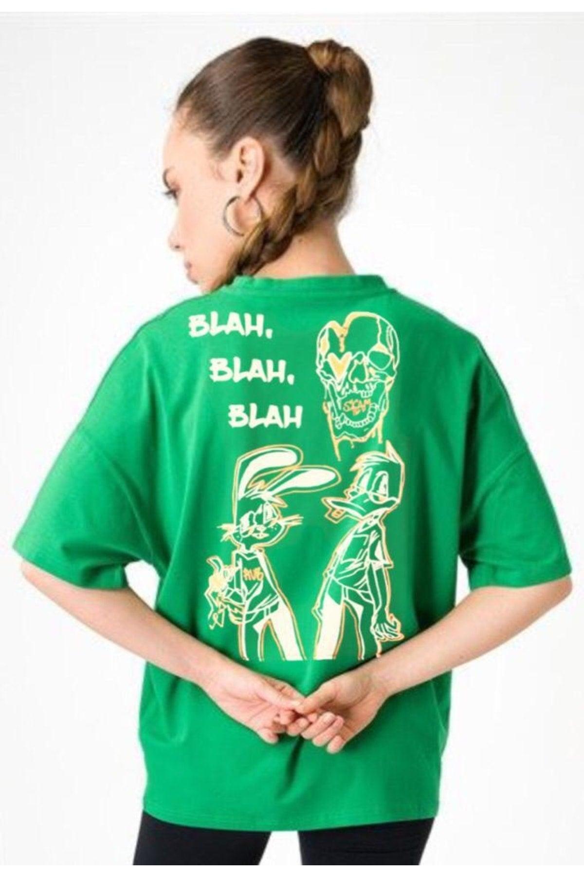 Super Oversize Blah Blah Tshirt Green - Swordslife