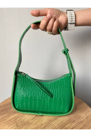 Grass Green Women'S Crocodile Baguette Bag