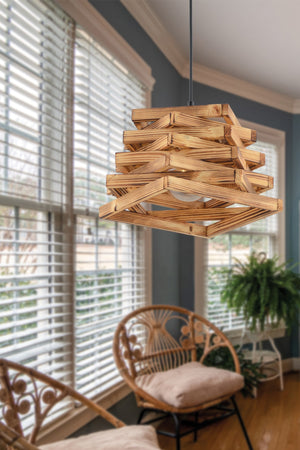Bcd Design Lighting Mountain Wooden Pendant Lamp Chandelier