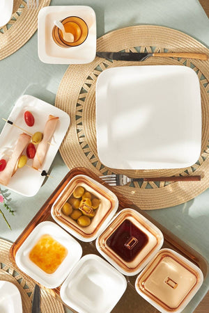 Fabio Amber Porcelain 41 Piece Breakfast/Serving Set For 6 Persons Square