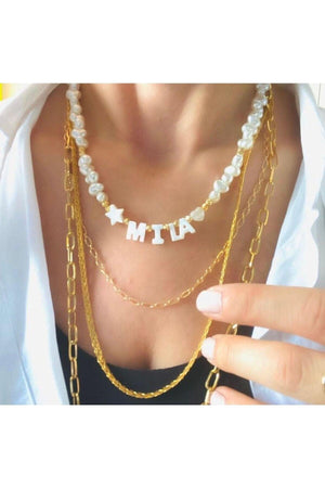 Personalized Name Pearl Necklace. - Swordslife