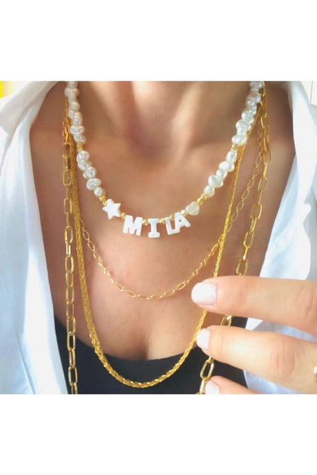 Personalized Name Pearl Necklace. - Swordslife