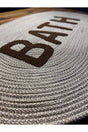 Wicker Hand Knitted Bath Mat with Lettering 60 X 100 - Swordslife