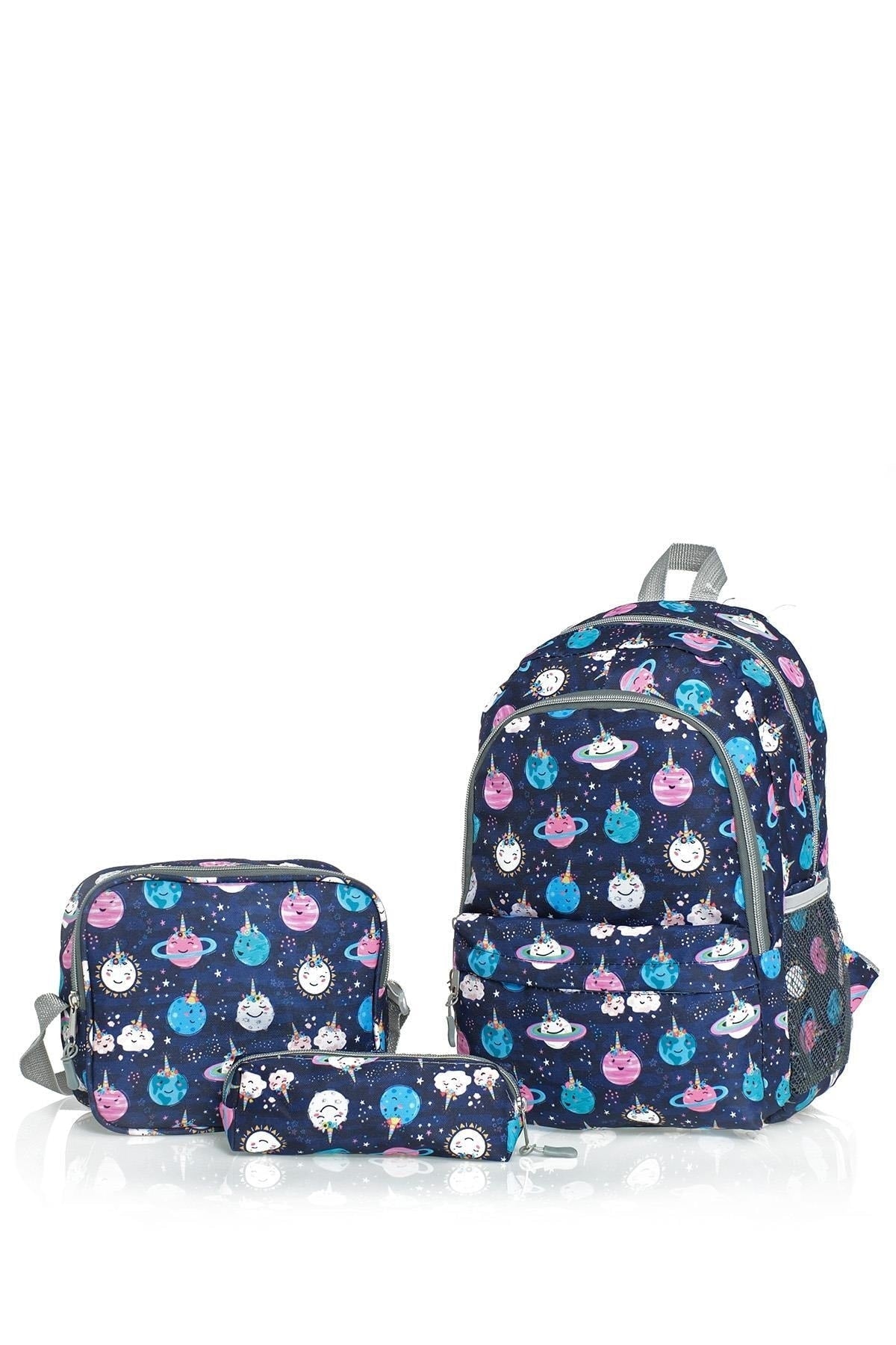 Triple School Bag Set Wcan6000.505 Navy Blue Galaxy