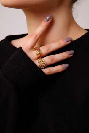 Gold Bubble Ring Set - Swordslife