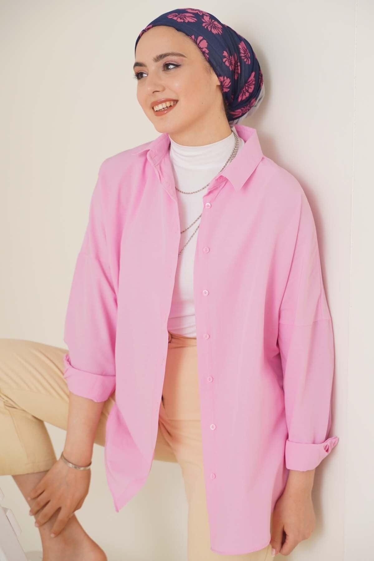 Oversize Basic Shirt Pink - Swordslife