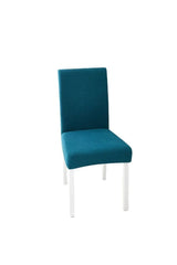 1pc Lycra Chair Cover, Chair Cover Petrol Blue Color Washable Piti Square Pattern - Swordslife