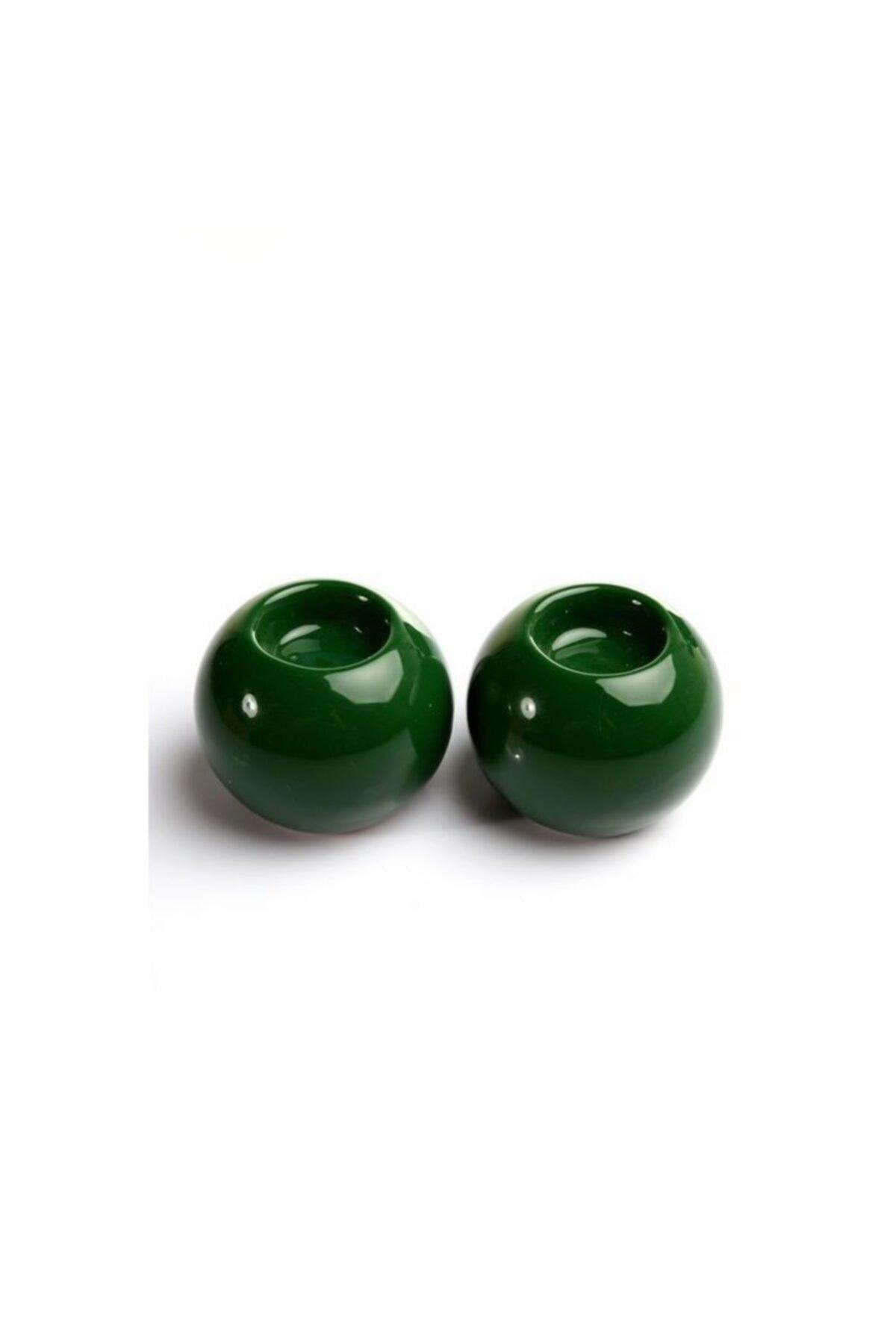 2 Candle Holder Ceramic - Green - Swordslife