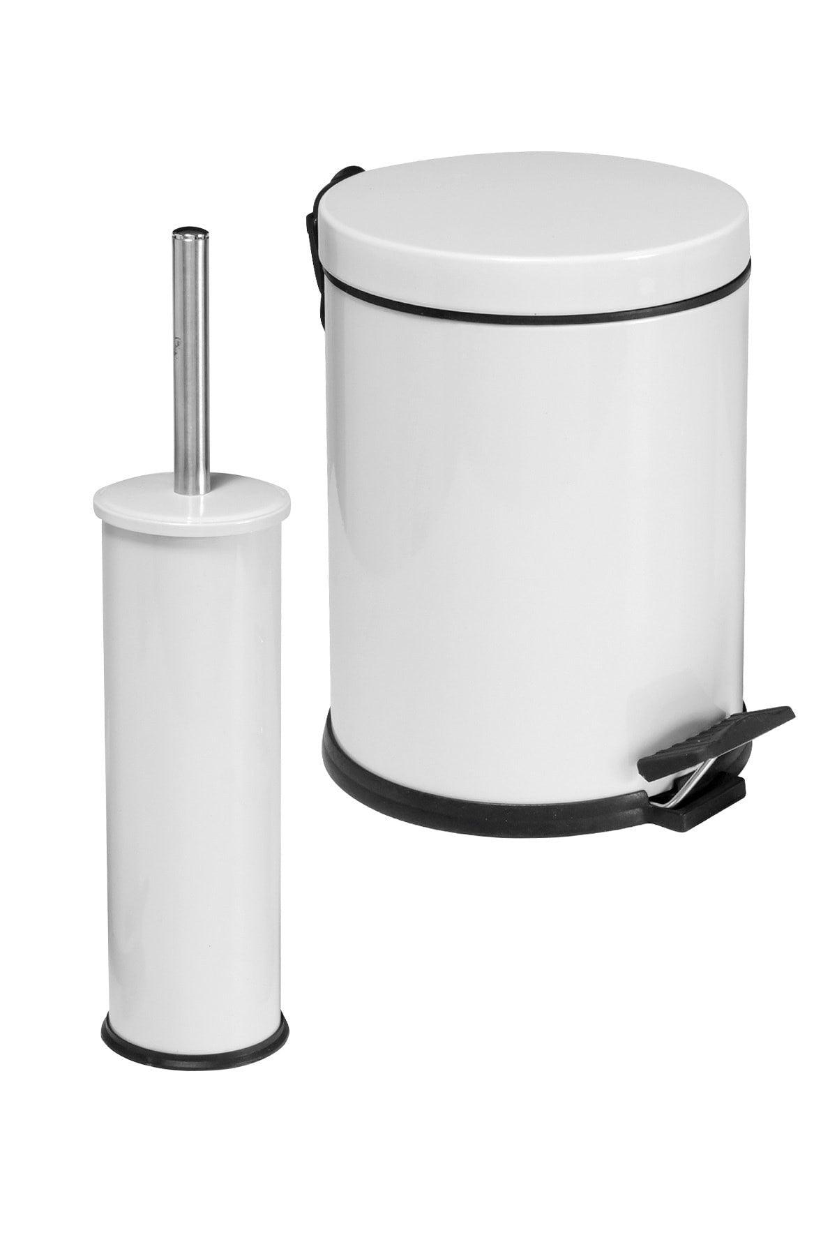 2 Liter Trash Can Bathroom Set White - Swordslife