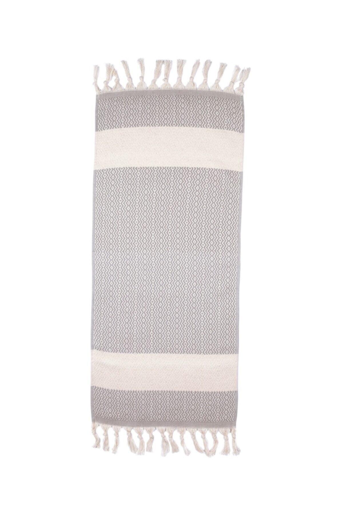 2 Piece Diamond 40x90cm Towel Peshkir Bathroom Kitchen Runner Hand Face Head Decorative Towel Light Gray Buldan Work - Swordslife