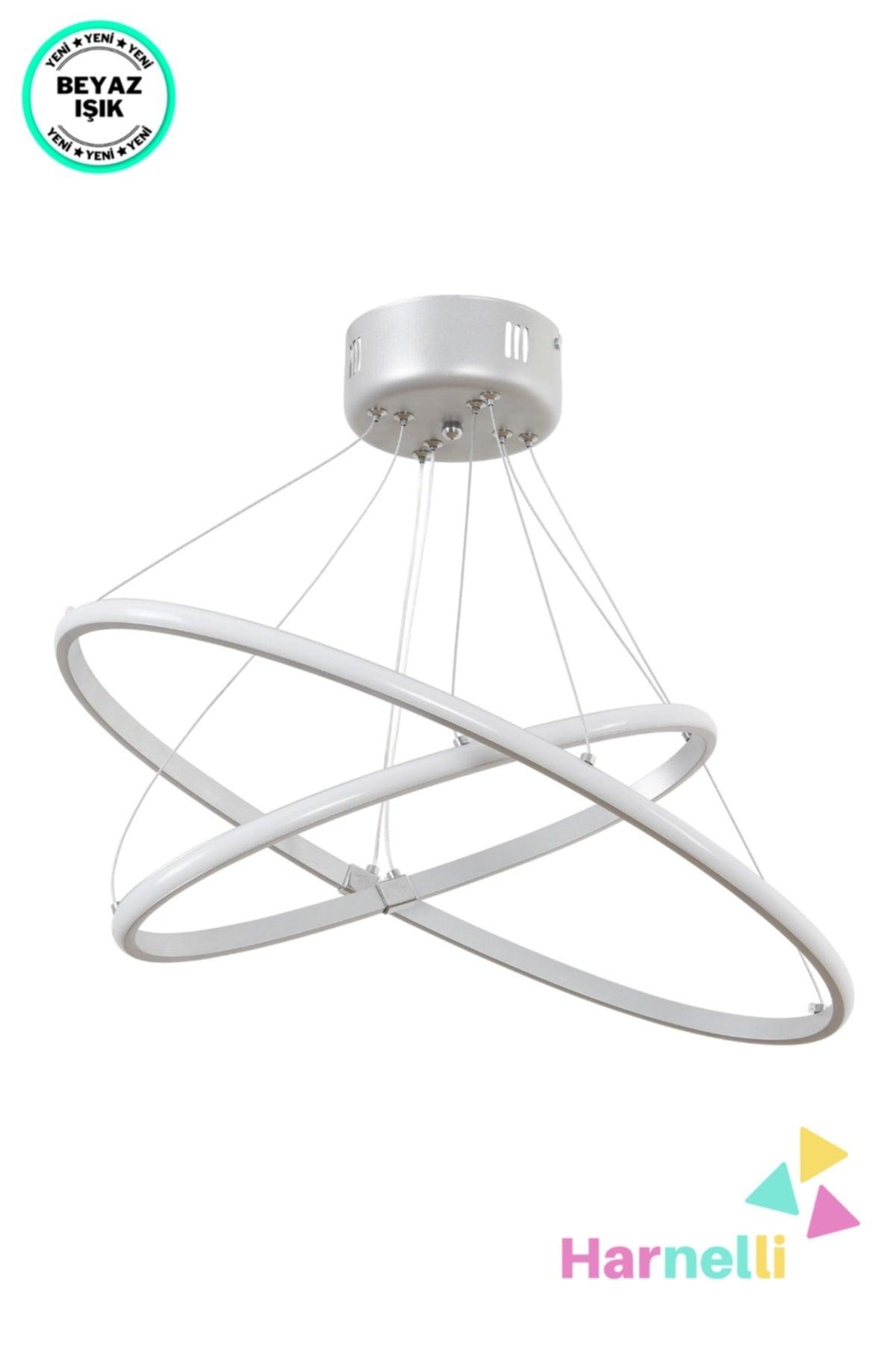 2 Li LED Ellipse Chandelier White Light Gray Case - Swordslife