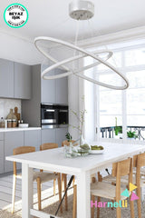 2 Li LED Ellipse Chandelier White Light Gray Case - Swordslife