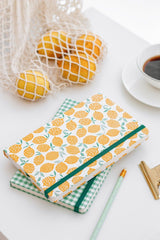 Set of 2 Notebooks 13x21 Elastic Lined Lemon