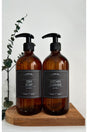 Set of 2 500ml Amber Brown Glass Bottle Dish Soap & Kitchen Cleaner Black Label - Swordslife