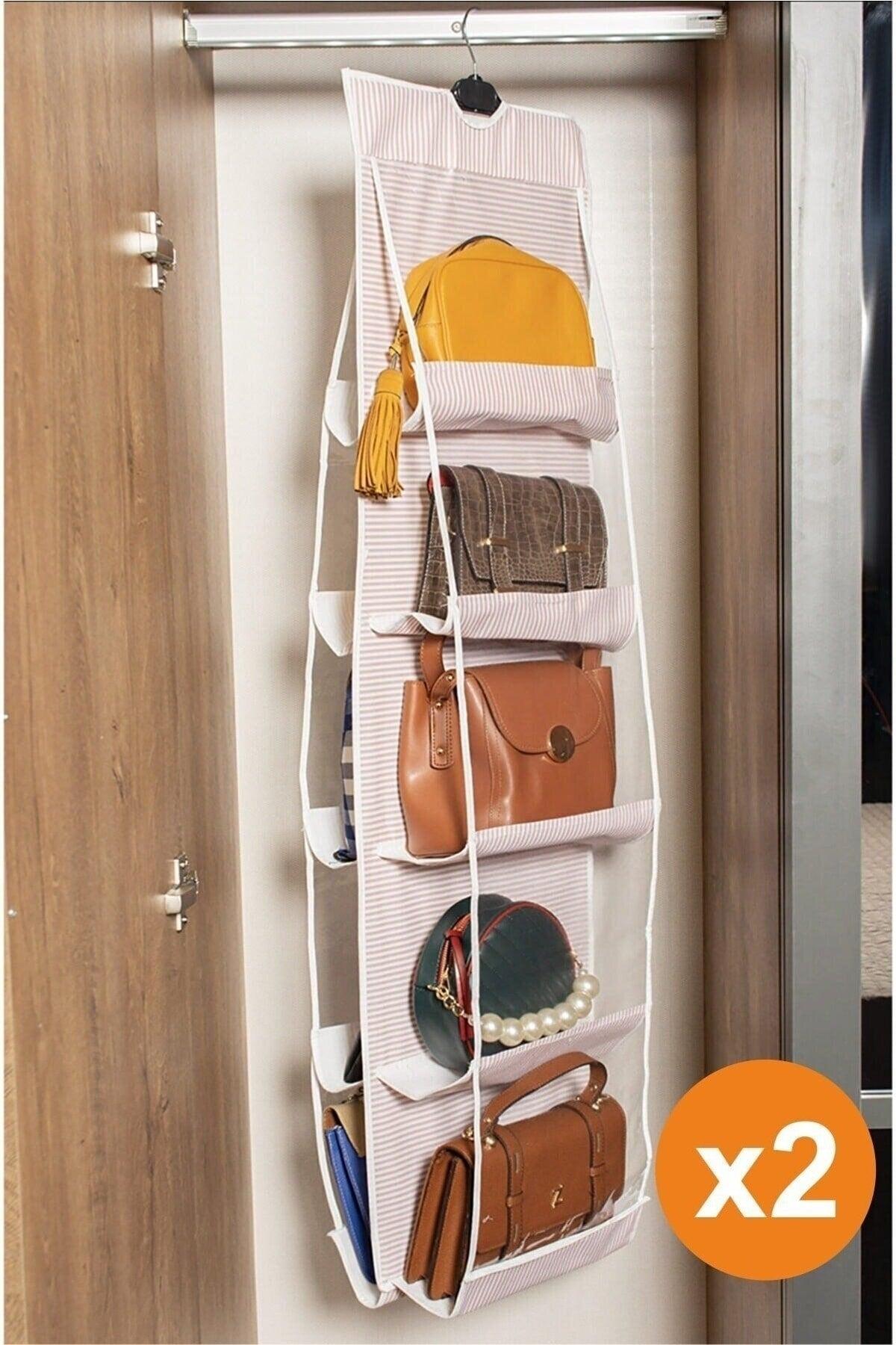 2 Pcs 10 Pocket Closet Bag Organizer