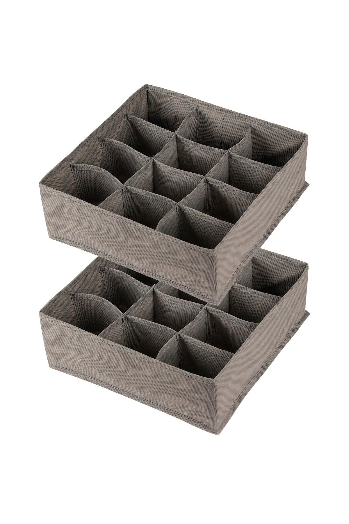 2 Pcs 12 Section Gray Drawer Organizer Organizer - Swordslife