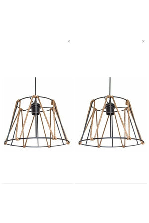 2 Pieces Black Rope Pendant Chandelier - Swordslife