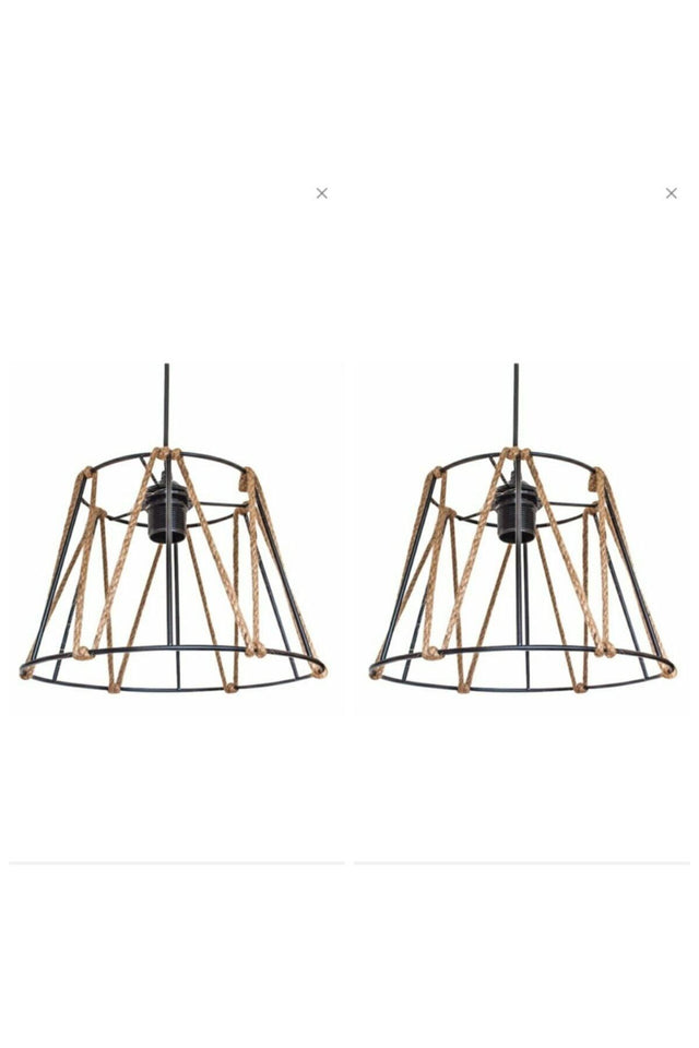 2 Pieces Black Rope Pendant Chandelier - Swordslife