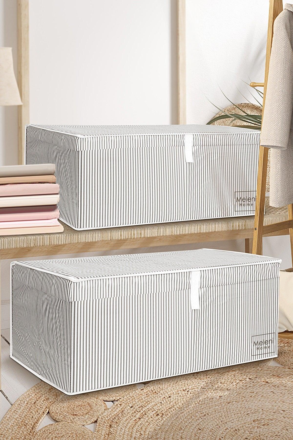 2 Pieces Multi-Purpose Storage Box with Lid