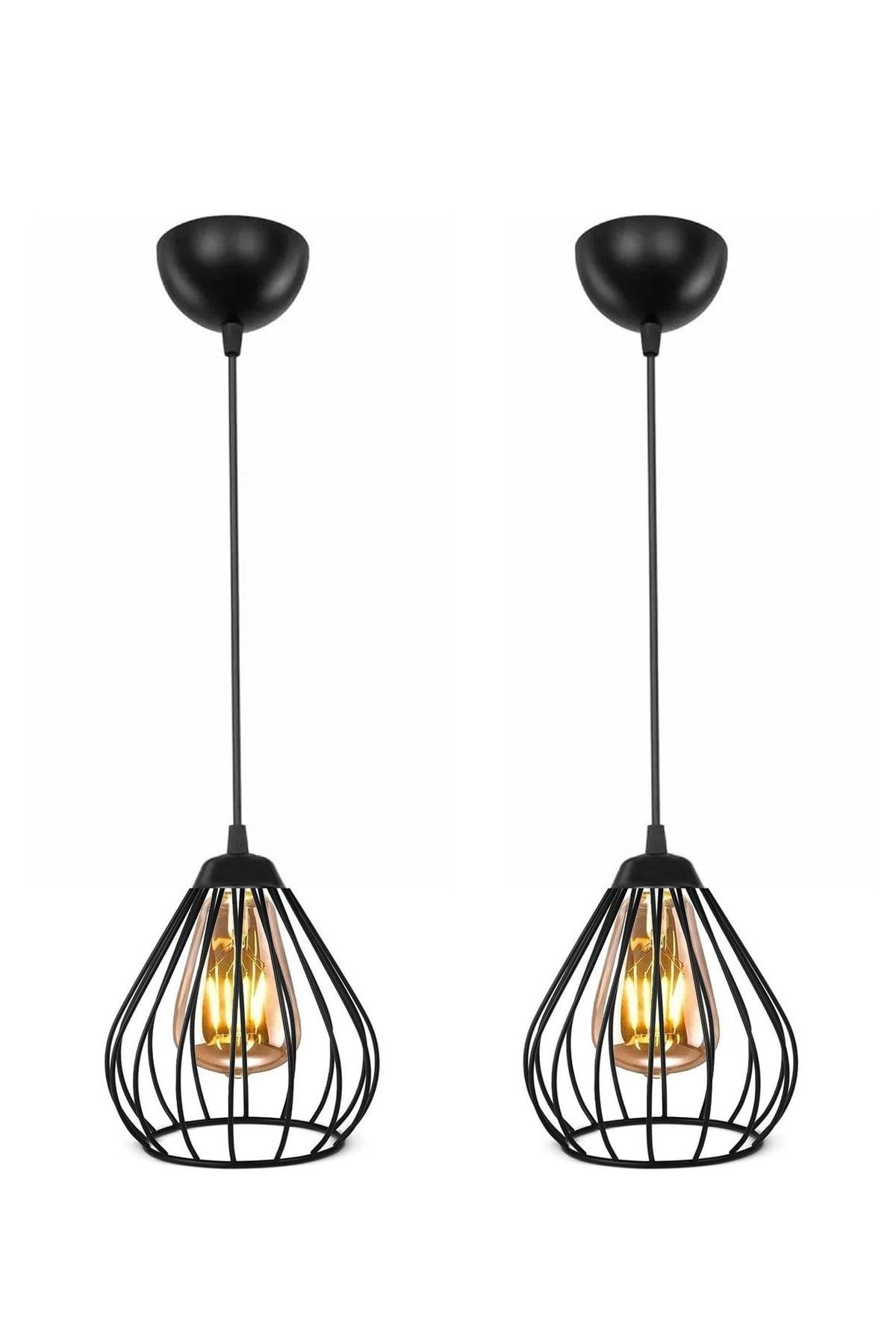 2 Pieces Modern Hall Corridor Kitchen Wire Single Chandelier - Swordslife