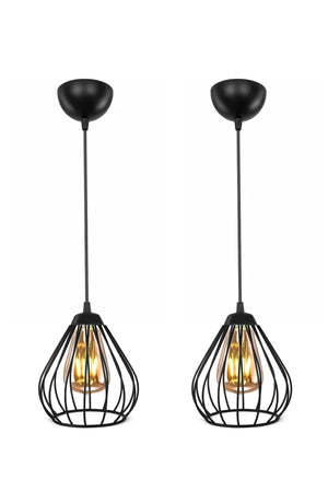2 Pieces Modern Hall Corridor Kitchen Wire Single Chandelier - Swordslife