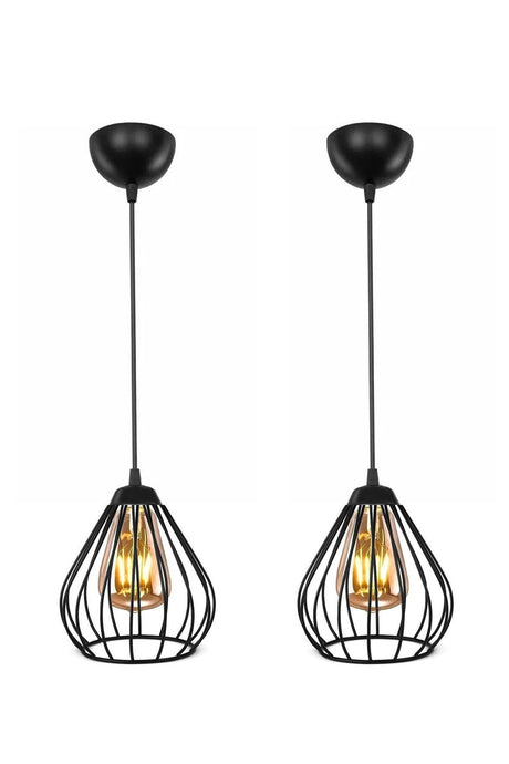 2 Pieces Modern Hall Corridor Kitchen Wire Single Chandelier - Swordslife