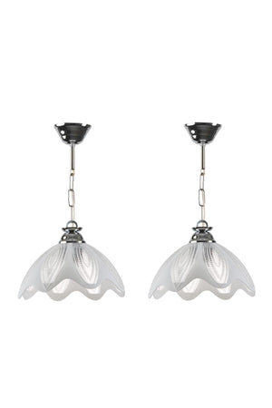 2 Pieces Modern Painted Chrome Hanger Glass Single Chandelier - Swordslife