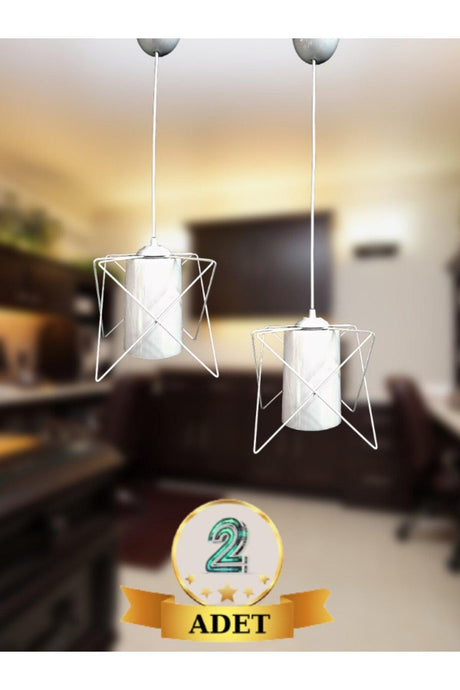 2 Pieces Promotion Zigzag White Pendant Chandelier - Swordslife