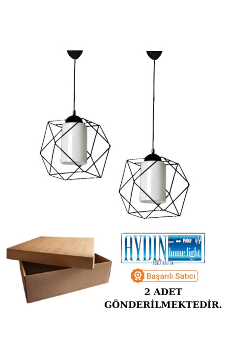 2 Pieces Square Single Black Promotional Pendant Chandelier - Swordslife