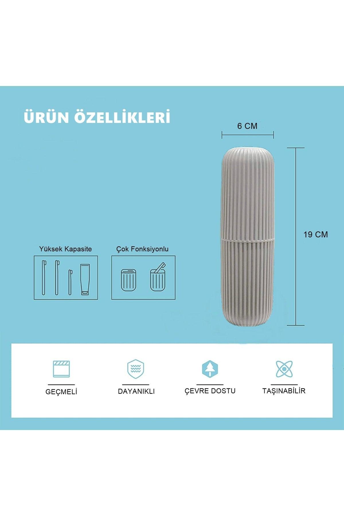 2 Pcs Travel Accessory Carrying Container Glasses Toothpaste Toothbrush Storage Box Cappucino - Swordslife