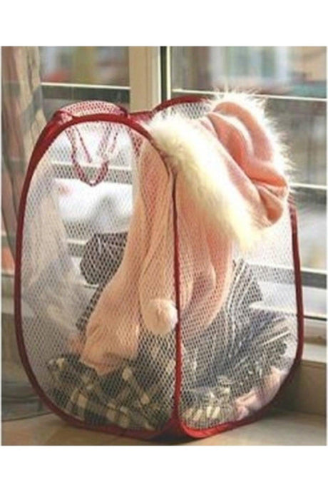 2 Pieces Dirty Laundry Basket Toy Net Folding Laundry Basket 70cm - Swordslife