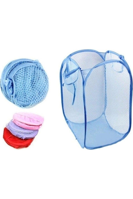2 Pieces Dirty Laundry Basket Toy Net Folding Laundry Basket 70cm - Swordslife