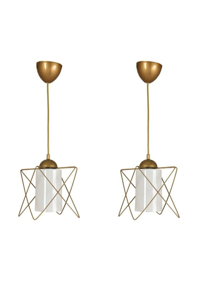 2 Pieces Zigzag Single Tumbled Pendant Lamp Chandelier - Swordslife