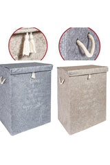 Set of 2 Felt Lid Dirty Laundry Basket 55