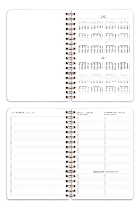 2023 Daily Spiral Agenda - 12 Months Black