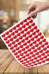 220 Pieces 2 Cm Adhesive Heart Shaped Red