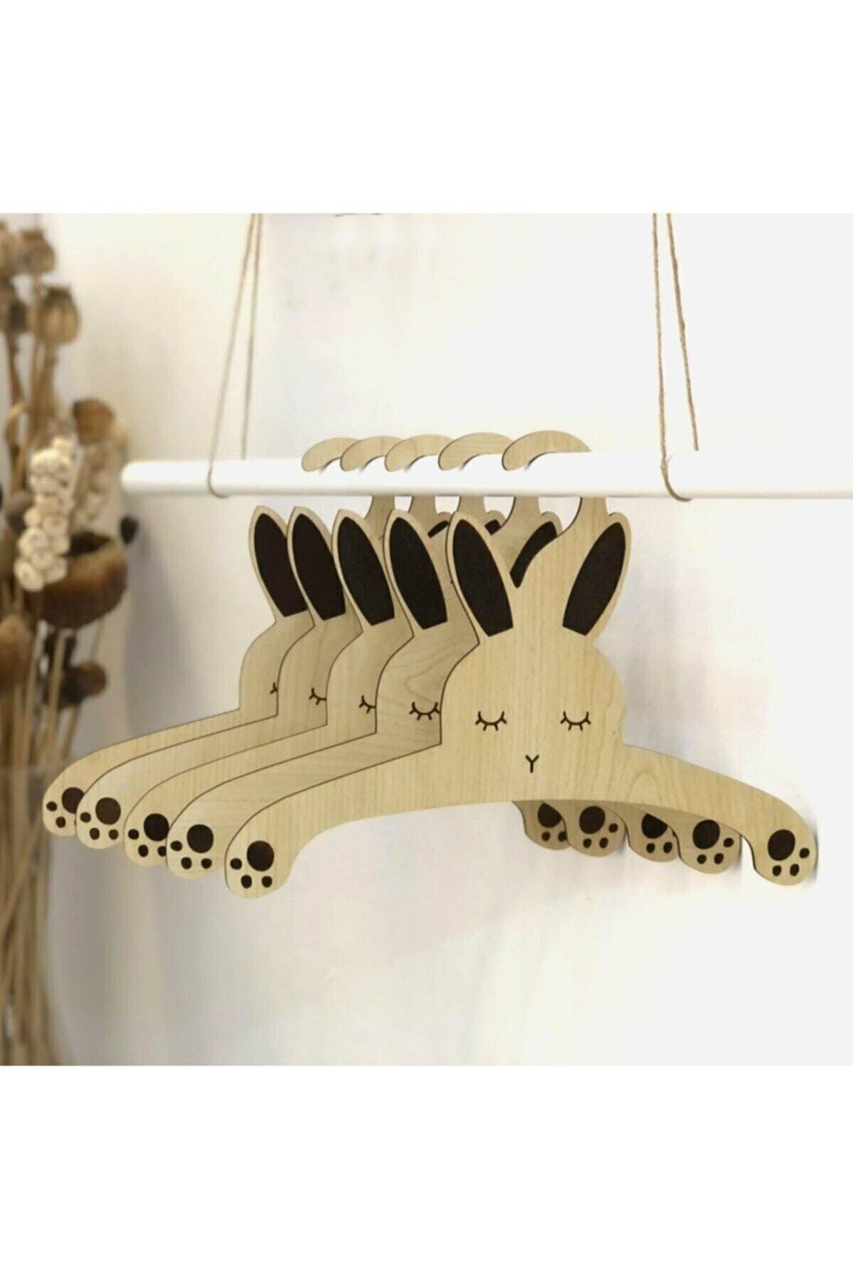 24 Pcs Baby Clothes Hanger Wooden Clothes Hanger Koala And Rabbit - Swordslife