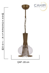 2510 Tumbled Single Transparent Glass Pendant Chandelier - Çakır Chandelier - Swordslife