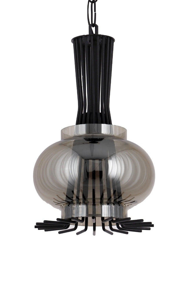 2510 Black Single Smoked Glass Pendant Chandelier - Çakır Chandelier - Swordslife