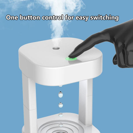 Creative Anti-gravity Water Drop Humidifier Air Conditioning Mist Spray Household Quiet Bedroom Office With 580ML Water Tank - Swordslife